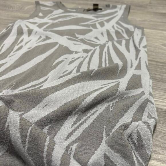 Tommy Bahama Dunbar Palms Gray Tropical Sleeveless Knit Sheath Dress Size M - Picture 9 of 9
